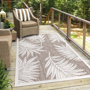 Tapis extérieur et intérieur beige à motif végétal - COSTA Costa