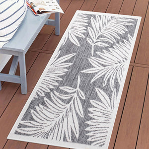 Tapis extérieur et intérieur gris à motif végétal - COSTA Costa