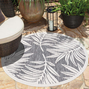 Tapis extérieur et intérieur gris à motif végétal - COSTA Costa