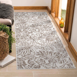 Tapis extérieur et intérieur à motif végétal beige - COSTA Costa