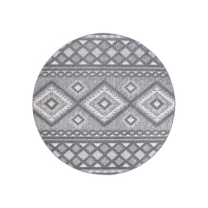 Tapis intérieur et extérieur anthracite à motif losange - SANTORINI Santorini