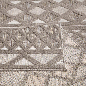 Tapis intérieur et extérieur marron à motif losange - SANTORINI Santorini