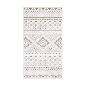 Tapis intérieur et extérieur crème à motif losange - SANTORINI Santorini