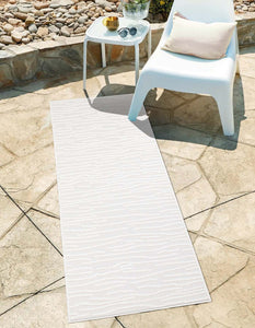 Tapis intérieur et extérieur crème à motif en relief - SANTORINI Santorini