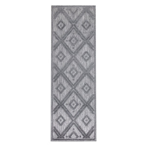 Tapis intérieur et extérieur à motif losange anthracite - SANTORINI Santorini