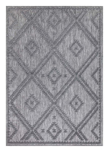 Tapis intérieur et extérieur à motif losange anthracite - SANTORINI Santorini