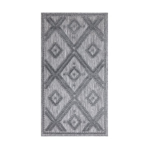 Tapis intérieur et extérieur à motif losange anthracite - SANTORINI Santorini