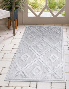 Tapis intérieur et extérieur à motif losange gris - SANTORINI Santorini