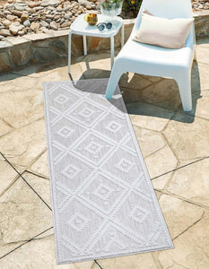 Tapis intérieur et extérieur à motif losange gris - SANTORINI Santorini