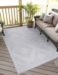 Tapis intérieur et extérieur à motif losange gris - SANTORINI Santorini