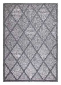 Tapis intérieur et extérieur anthracite à motif quadrillé losange - SANTORINI Santorini