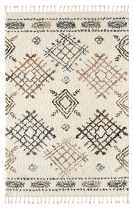 Tapis berbère en laine crème motifs losanges Bruge interiors