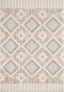 Tapis géométrique à relief gris Nazar rugs