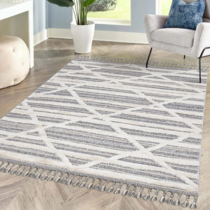 Tapis gris à motif geometrique - LUNA Luna