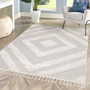 Tapis gris à motif losange - LUNA Luna