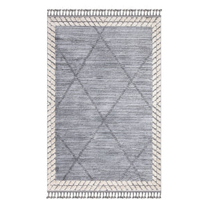 Tapis gris à motif quadrille discret - LUNA Luna