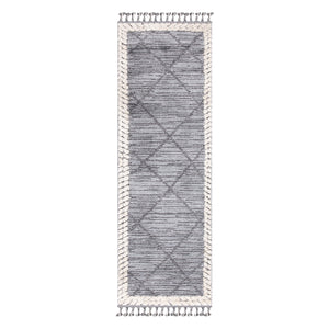 Tapis gris à motif quadrille discret - LUNA Luna