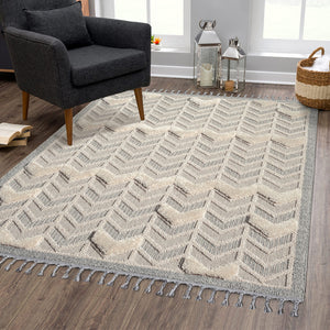 Tapis gris à motif triangulaire - LUNA Luna