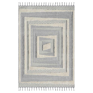 Tapis gris et crème à motif géométrique - LUNA Luna