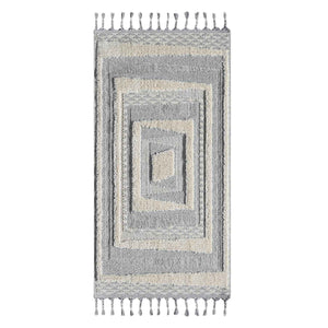 Tapis gris et crème à motif géométrique - LUNA Luna