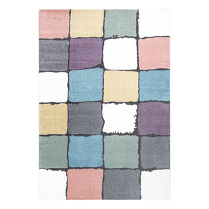 Tapis multicolore à motif quadrillé échiquier - CALYS Calys