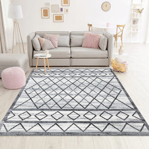 Tapis gris à motif géométrique - CALYS Calys