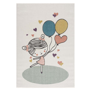 Tapis enfant d'une petite danseuse aux ballons Ruby