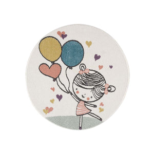 Tapis enfant d'une petite danseuse aux ballons Ruby