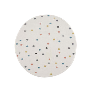 Tapis enfant blanc crème avec des confettis colorés Ruby