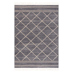 Tapis scandinave gris motif losanges Nora