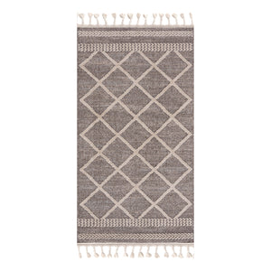 Tapis scandinave marron motif losanges Nora