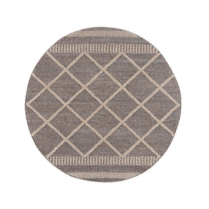 Tapis scandinave marron motif losanges Nora