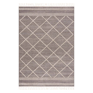 Tapis scandinave marron motif losanges Nora