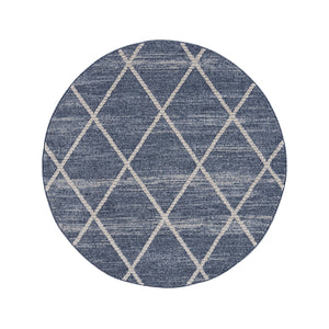 Tapis scandinave bleu motif losanges Nora