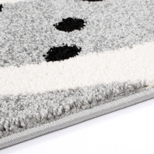 Tapis enfant gris  avec un motif de tête de lapin - HUGGY Huggy