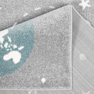 Tapis enfant gris au motif d'univers - HUGGY Huggy