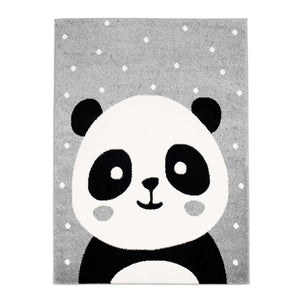 Tapis enfant gris avec un panda mignon - HUGGY Huggy