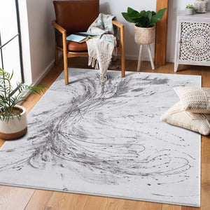 Tapis  motif abstrait artistique gris Pria