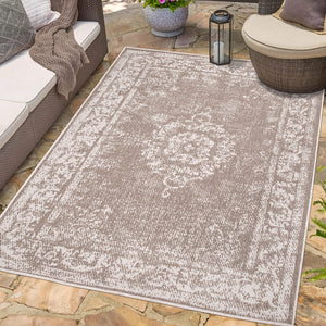 Tapis reversible beige au style vintage oriental - LARA Lara