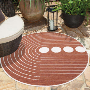 Tapis reversible motif géométrique terracotta - LARA Lara