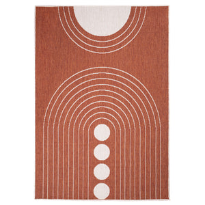 Tapis reversible motif géométrique terracotta - LARA Lara