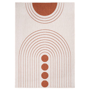 Tapis reversible motif géométrique terracotta - LARA Lara