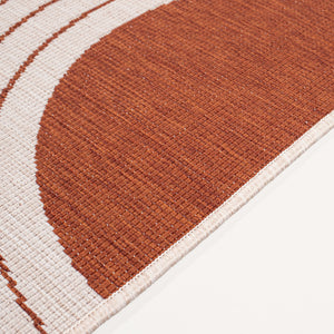 Tapis reversible motif géométrique terracotta - LARA Lara