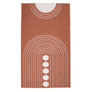 Tapis reversible motif géométrique terracotta - LARA Lara