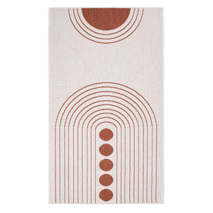 Tapis reversible motif géométrique terracotta - LARA Lara