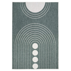 Tapis reversible motif géométrique vert - LARA Lara