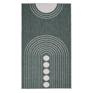 Tapis reversible motif géométrique vert - LARA Lara