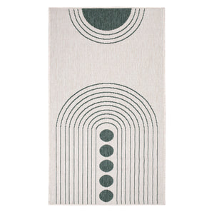 Tapis reversible motif géométrique vert - LARA Lara