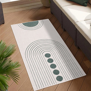 Tapis reversible motif géométrique vert - LARA Lara