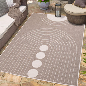 Tapis reversible motif géométrique beige - LARA Lara